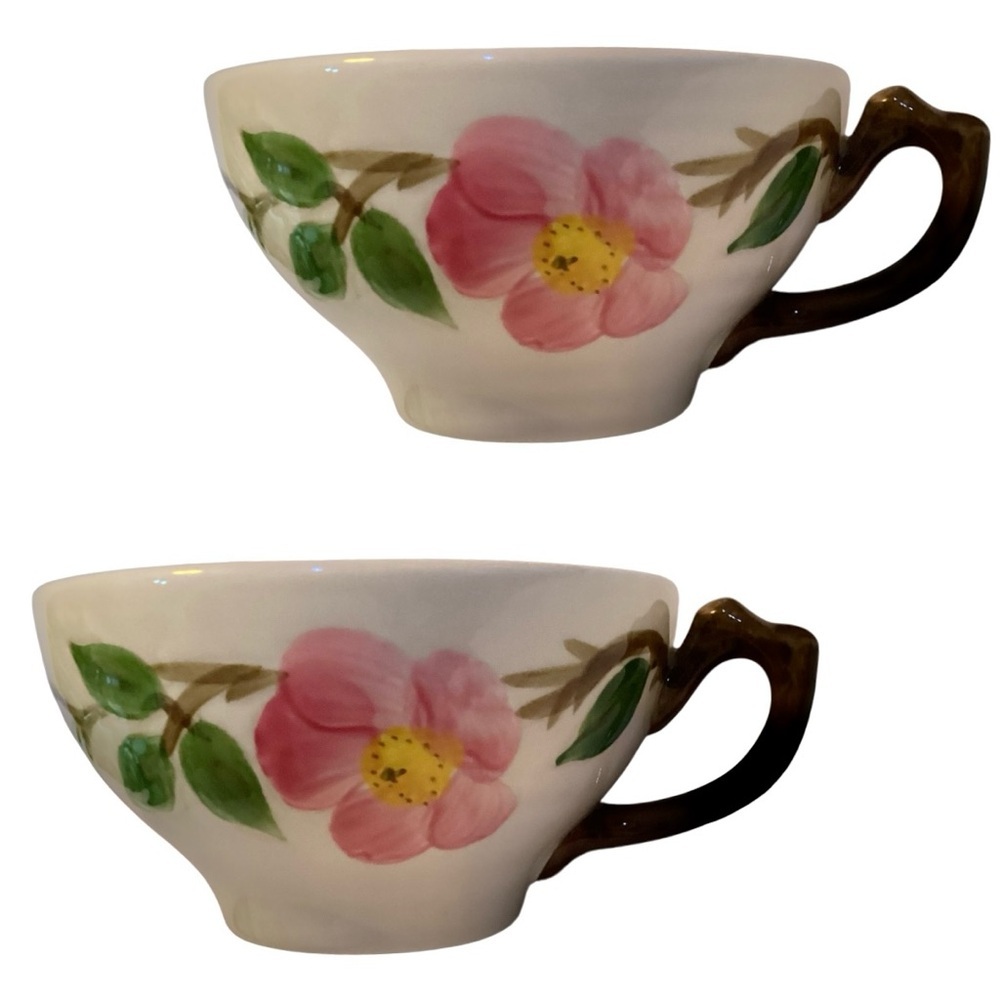Vintage FRANCISCAN Desert Rose Coffee Tea Cups USA Set Of 2